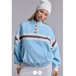 Urban Outfitters BDG Lodge Printed Fleece Quarter Snap Pullover